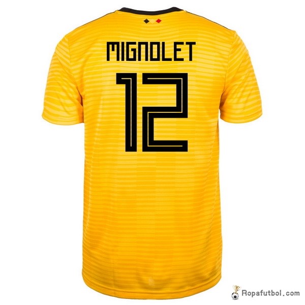 Camiseta Belgica Replica Segunda Ropa Mignolet 2018 Amarillo